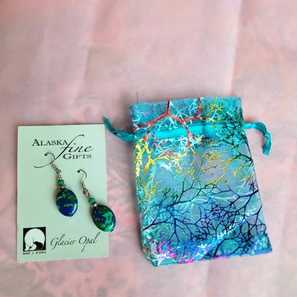 New Glacier Opal Earrings - Blue and Green - Picture 4 of 6